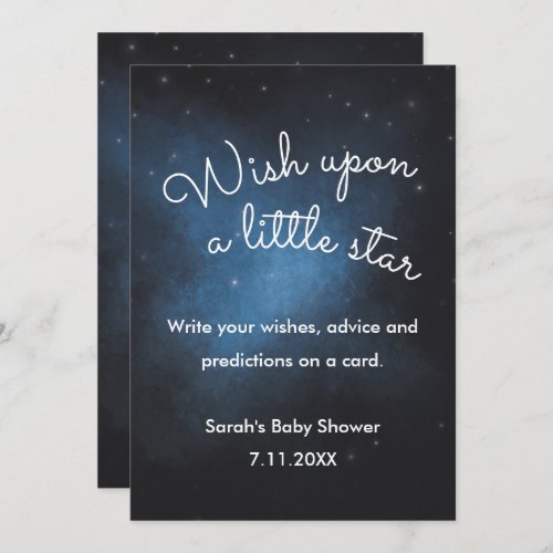 Wish on a star Baby Shower Sign Invitation