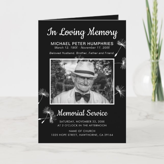 Wish Photo Funeral Program | Order of Service (Front)