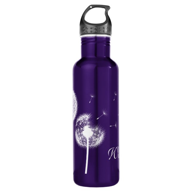 Wish! (purple) stainless steel water bottle (Front)