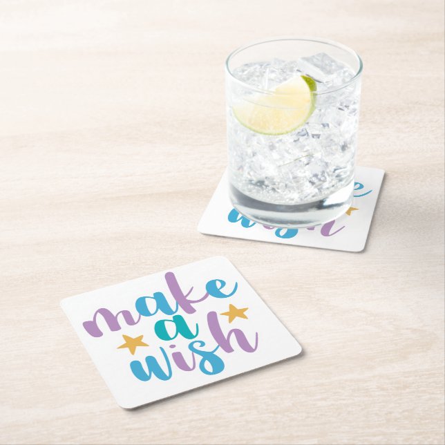 Wish Square Paper Coaster (Insitu)