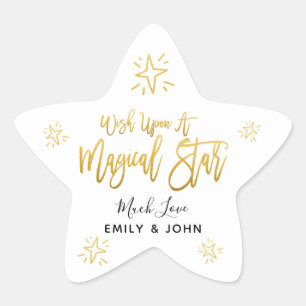 Wish Upon A Magical Star Gold Script Stars Names Star Sticker