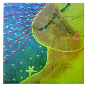 Wish Upon a Star Abstract Art Ceramic Tile