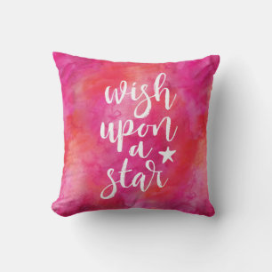Wish upon a star midnight pink kids pillow