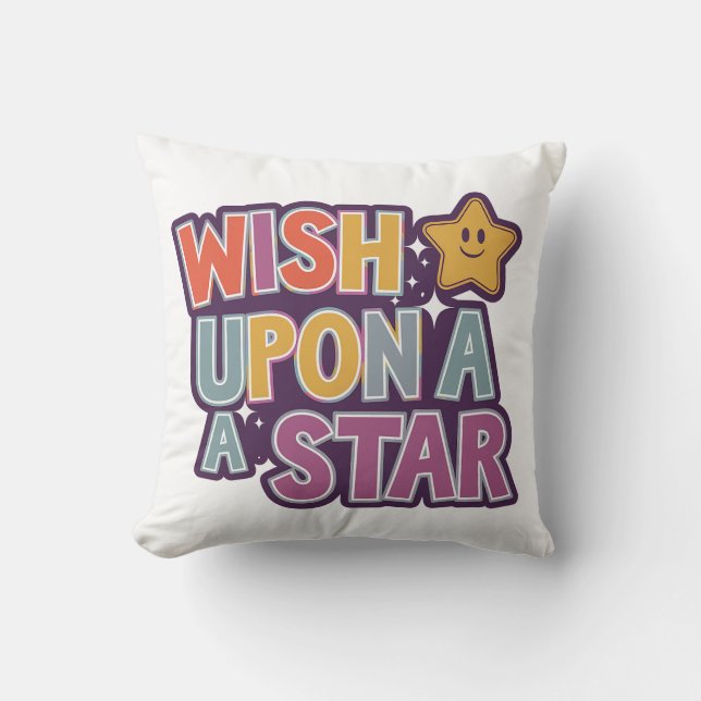 Wish Upon a Star Throw Pillow (Front)