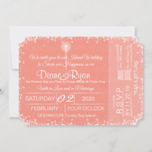 Wish Upon a Star wedding ticket invitation