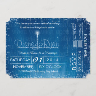 Wish Upon a Star wedding ticket invitation