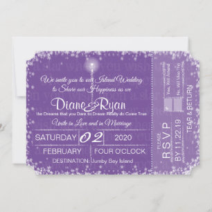 Wish Upon a Star wedding ticket invitation