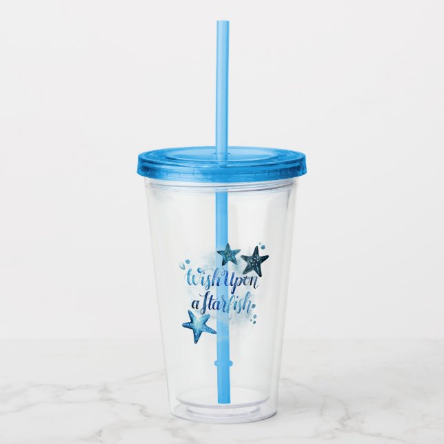 Wish Upon a Starfish Acrylic Tumbler (Front)