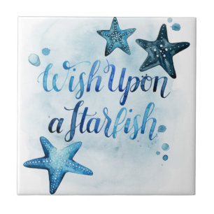 Wish Upon a Starfish Ceramic Tile