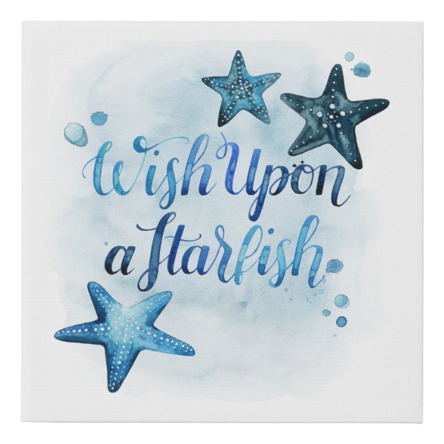 Wish Upon a Starfish Faux Canvas Print (Front)