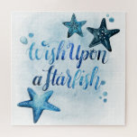 Wish Upon a Starfish Jigsaw Puzzle<br><div class="desc">Sea Lovers I by Grace Popp. Features an inspirational quote with a nautical twist.</div>