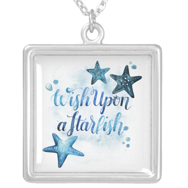 Wish Upon a Starfish Silver Plated Necklace (Front)