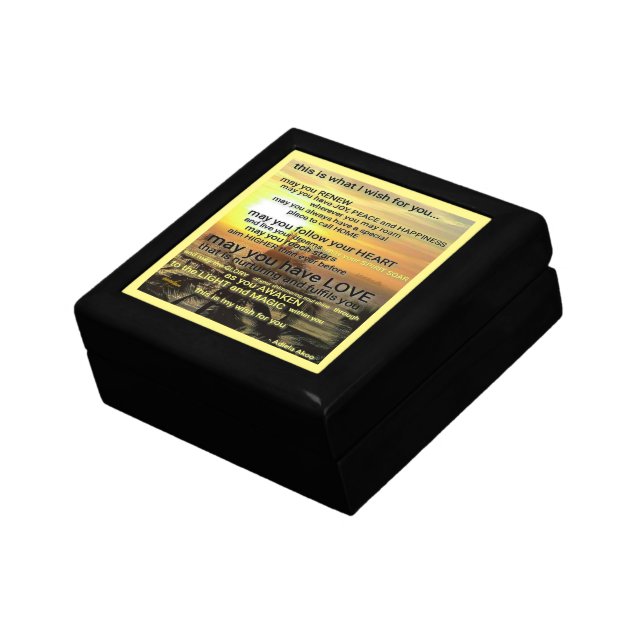 WISH Wooden Jewelry Keepsake Box (Side)