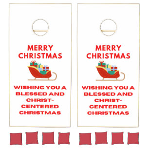 Wish You A Blessed And Christ-Centered Christmas Cornhole Set