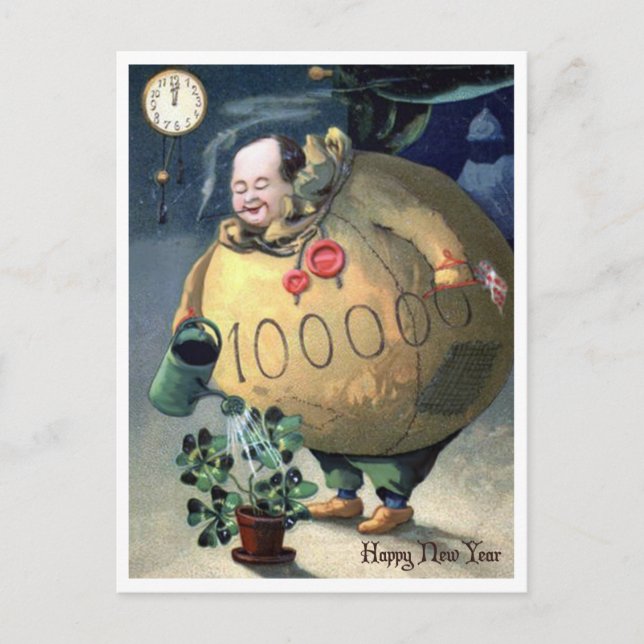 Wish You a Happy and Rich New Year Postcard (Front)