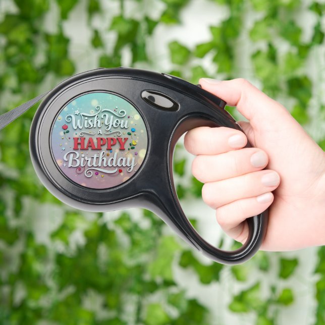 WISH YOU A HAPPY BIRTHDAY RETRACTABLE PET LEASH  (Hand)