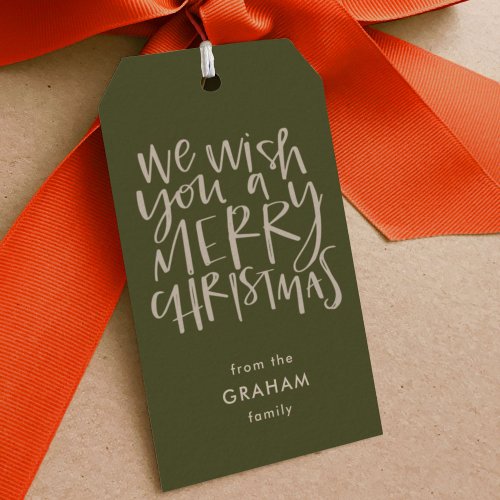 Wish You a Merry Christmas Evergreen Gift Tags