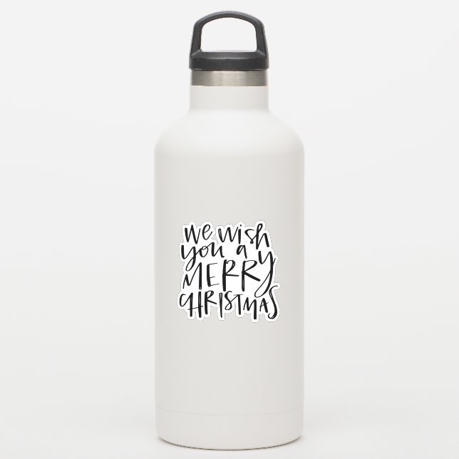 Wish You A Merry Christmas Hand Lettered Stickers (Waterbottle)