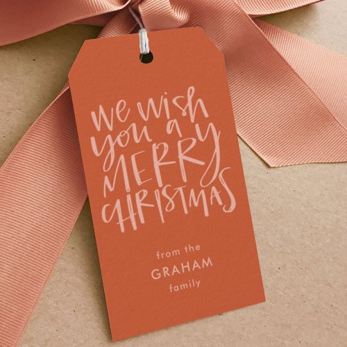 Wish You a Merry Christmas Red Gift Tags