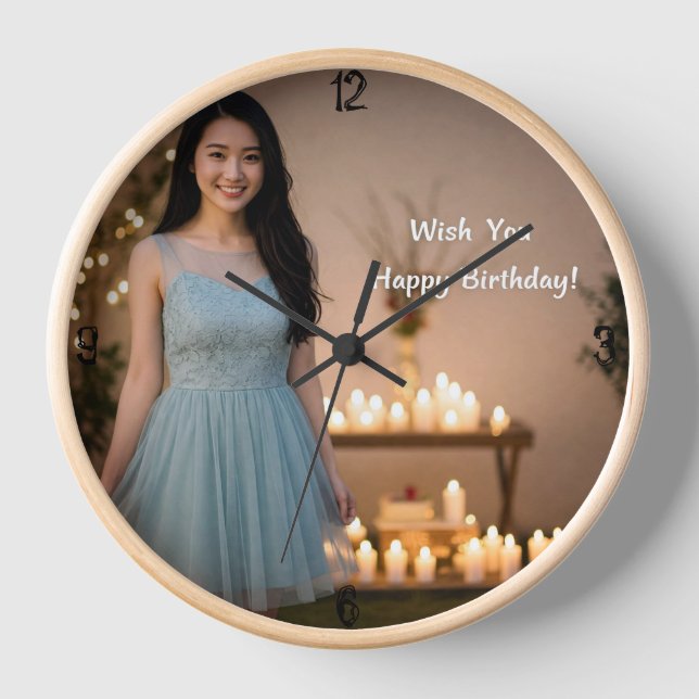 wish you happy birthday clock (Front)