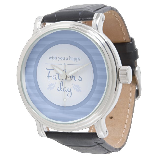 Wish you happy fathers day text blue watch (Angled)