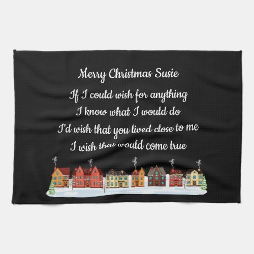 Wish You Lived Close Customisable Christmas Kitchen Towel
