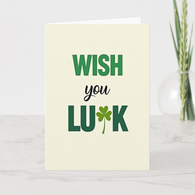 Wish You Luck Shamrock Card (Front)
