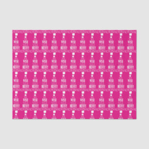 Wish You Merry Christmas on Pink Tissue Paper