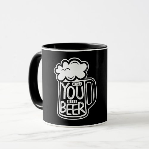 Wish You Were Beer Typography Mug