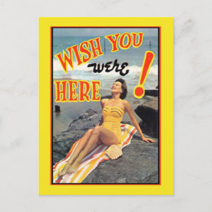 Wish You were Here ! Bikini Beach Postcard