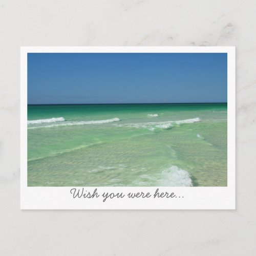 Wish You Were Here Florida Gulf Coast White border Postcard