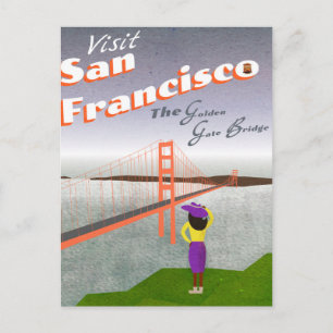 "Wish You Were Here" Golden Gate Bridge Postcard