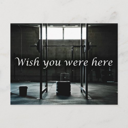 Wish You Were Here _ Gym Power Rack Postcard