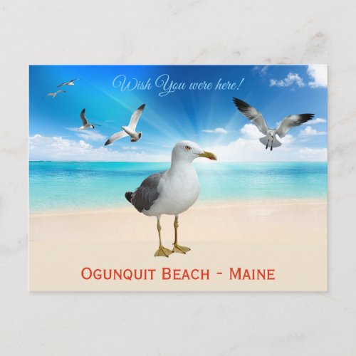 Wish you were here Ogunquit Beach Maine Postcard