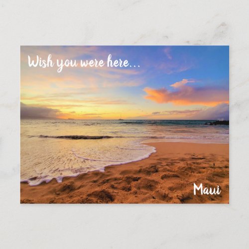 Wish You Were Here Sandy Beach Postcard