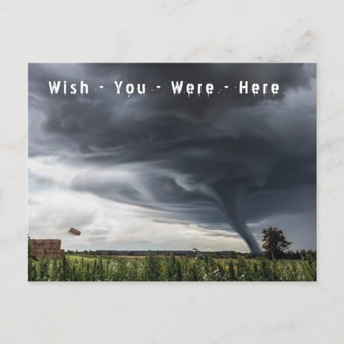 Wish you were here tornado holiday postcard