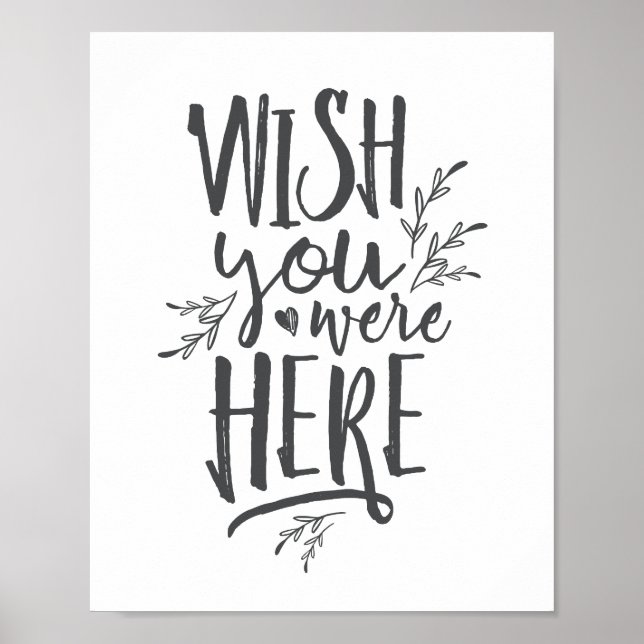 Wish you were here Wedding Memorial Table Sign GR (Front)