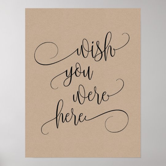 wish you were here wedding memorial table sign v3 | Zazzle.com