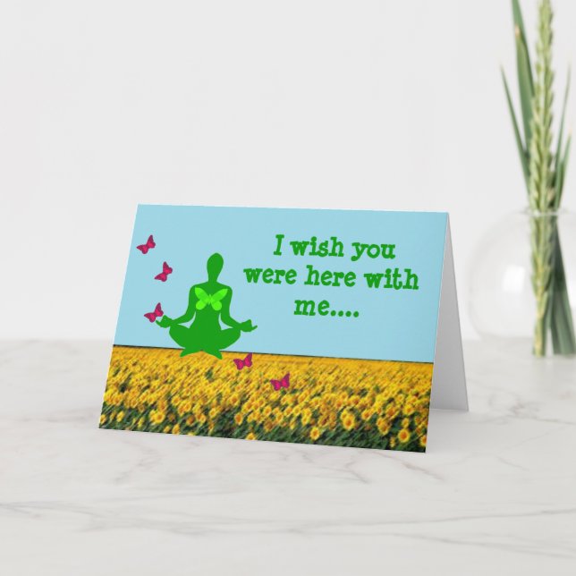 Wish you were here - Yoga Greeting Cards (Front)