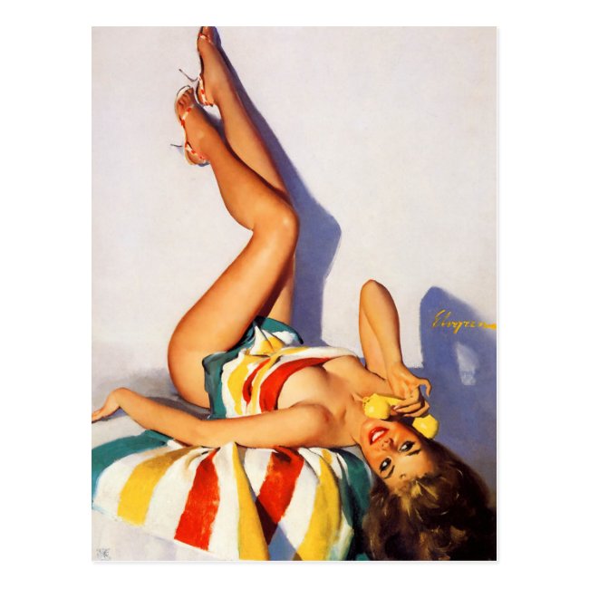 wish you were near, vintage pinup art