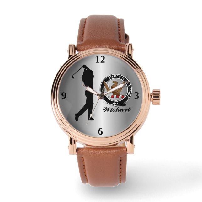 Wishart Clan Badge (His) Golf   Watch (Front)