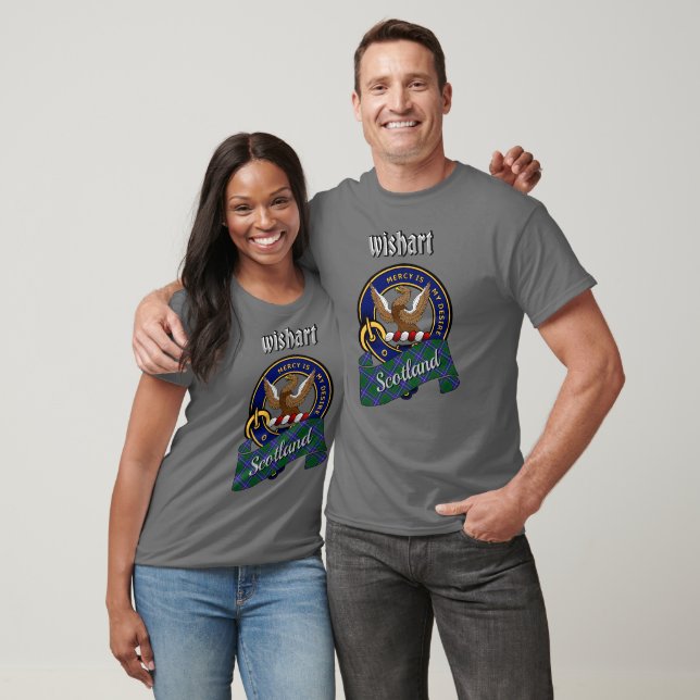 Wishart Clan Badge & Tartan T-Shirt (Unisex)