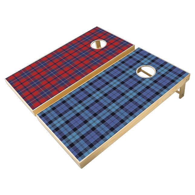 Wishart/Strathclyde Tartan Plaid Cornhole Set (Angled)