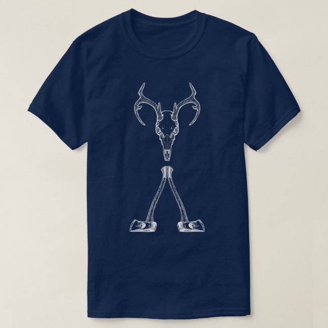 Wishbone Axe With Deer Skull Classic TShirt (Design Front)