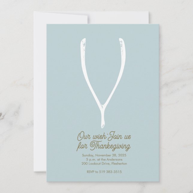 Wishbone Thanksgiving Invitation (Front)