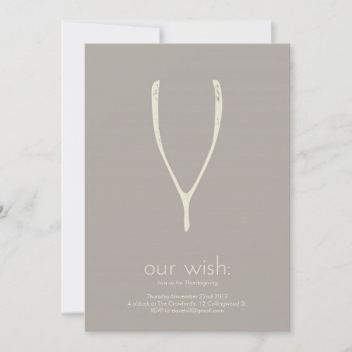 Wishbone Thanksgiving Invitation or Greeting Card