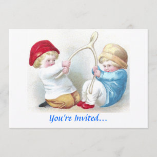 Wishbone Wars Vintage Thanksgiving Invitation