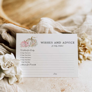 Wishes and Advice Pumpkin Girl Baby Shower Postcard