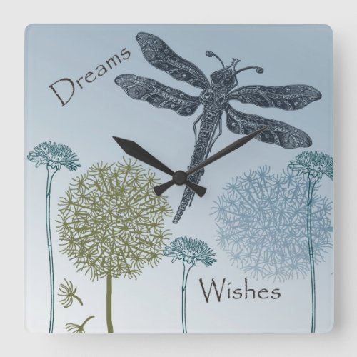 Wishes and Dreams Square Wall Clock