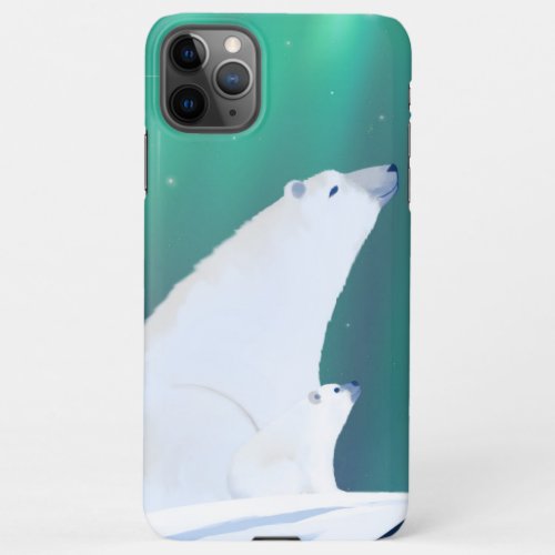Wishes_Beautiful Polar Bear Illustration iPhone 11Pro Max Case